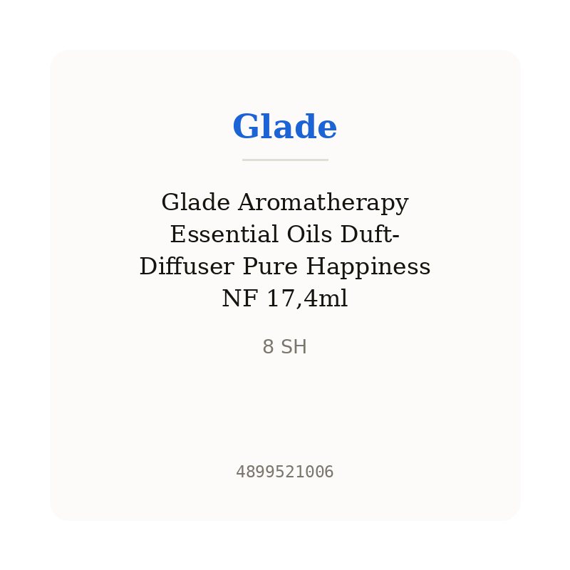 Glade Aromatherapy Essential Oils Duft-Diffuser Pure Happiness NF 17,4ml