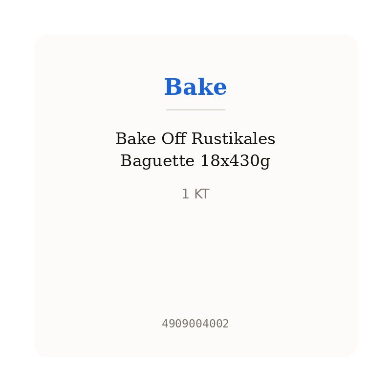 Bake Off Rustikales Baguette 18x430g