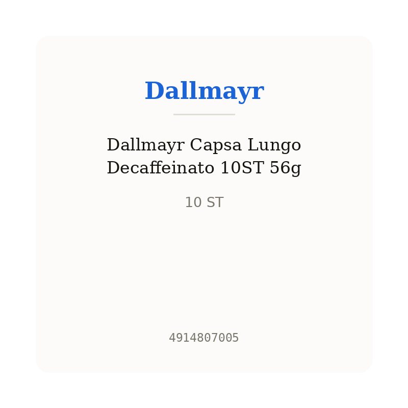 Dallmayr Capsa Lungo Decaffeinato 10ST 56g
