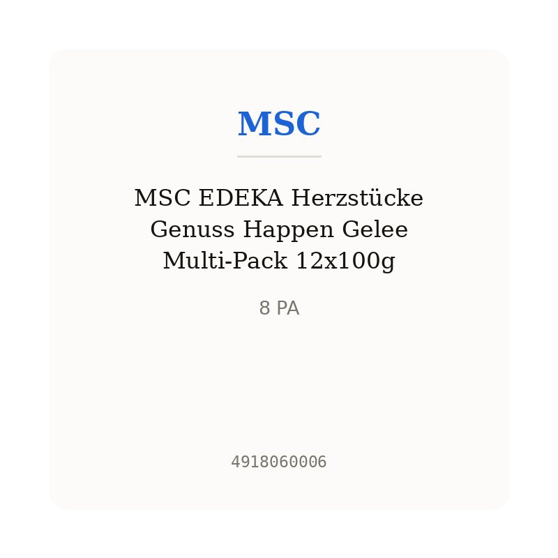 MSC EDEKA Herzstücke Genuss Happen Gelee Multi-Pack 12x100g