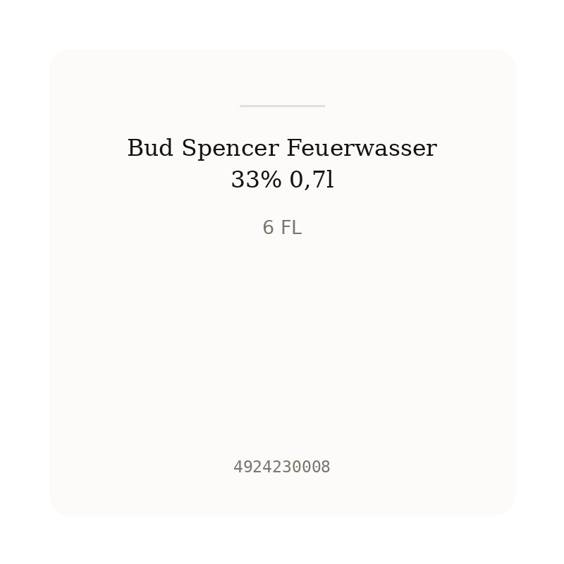 Bud Spencer Feuerwasser 33% 0,7l