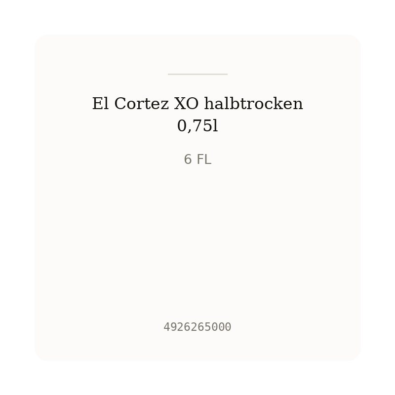 El Cortez XO halbtrocken 0,75l