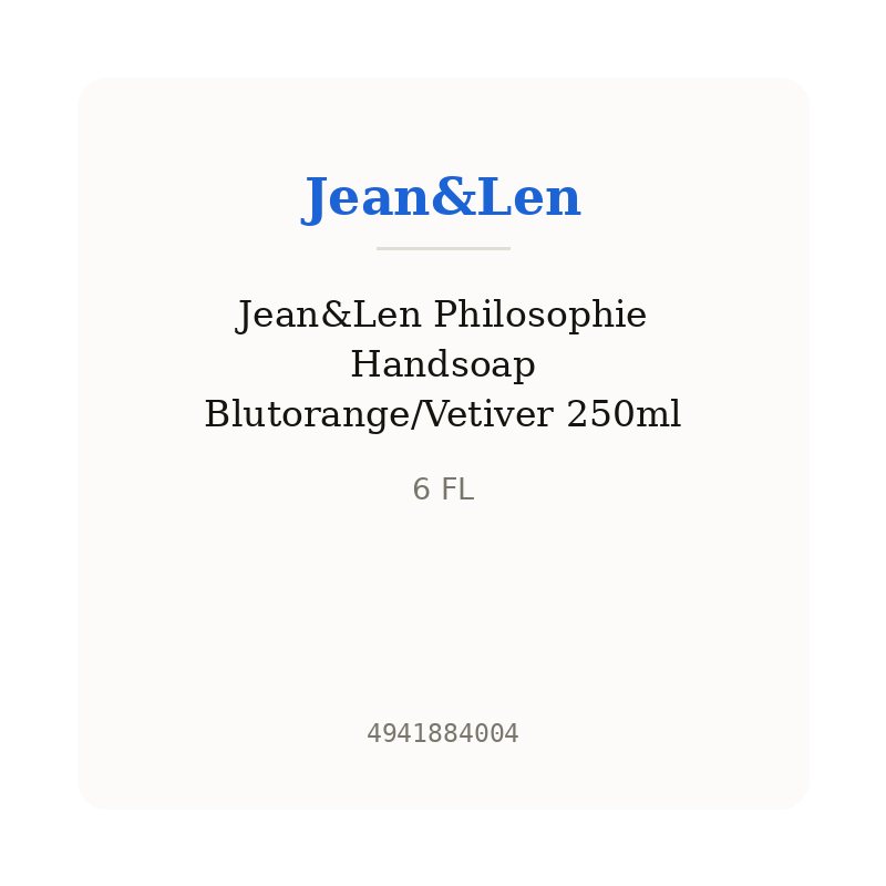 Jean&Len Philosophie Handsoap Blutorange/Vetiver 250ml