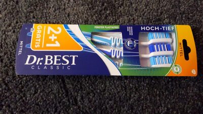 Dr.Best Zahnbürste Classic hoch tief mittel 2+1ST