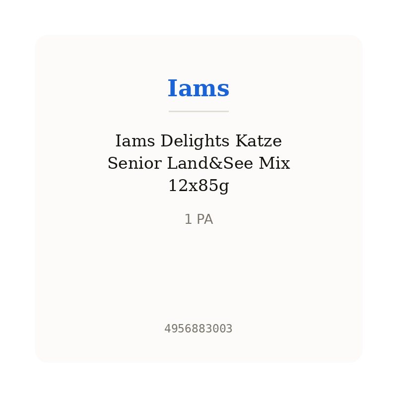 Iams Delights Katze Senior Land&See Mix 12x85g