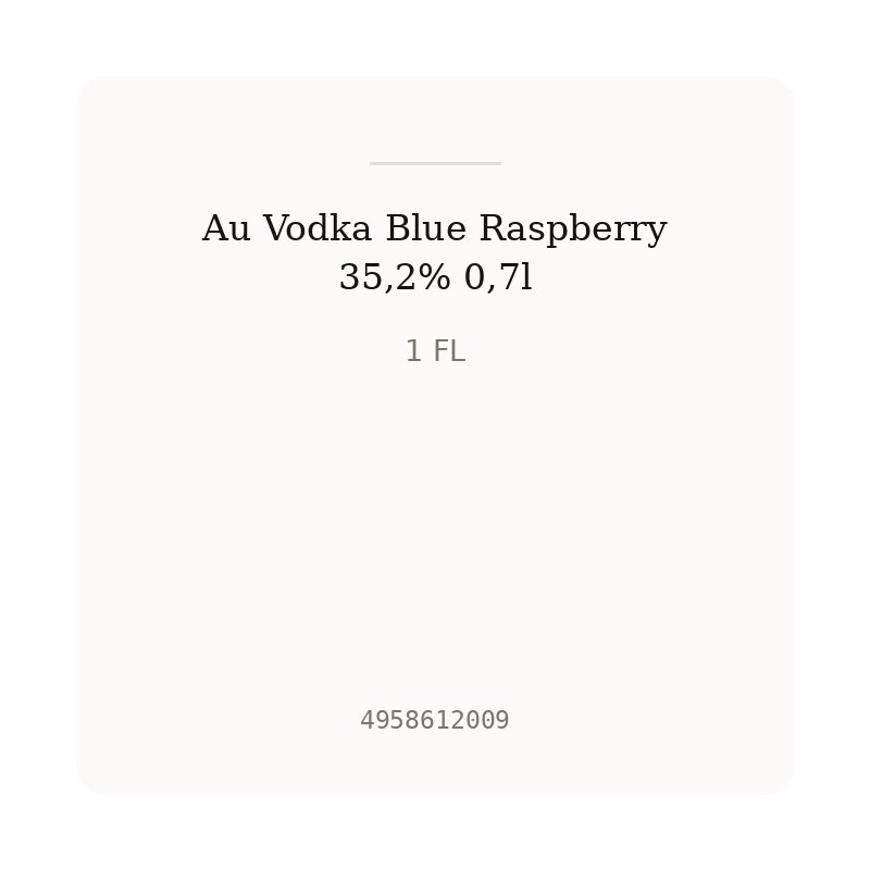 Au Vodka Blue Raspberry 35,2% 0,7l