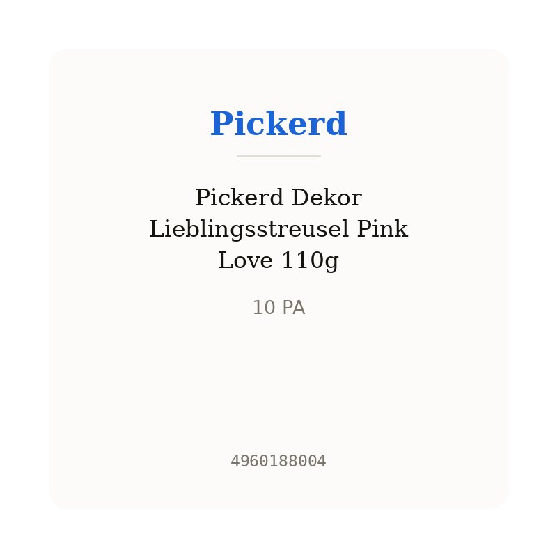 Pickerd Dekor Lieblingsstreusel Pink Love 110g