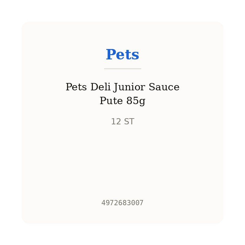 Pets Deli Junior Sauce Pute 85g