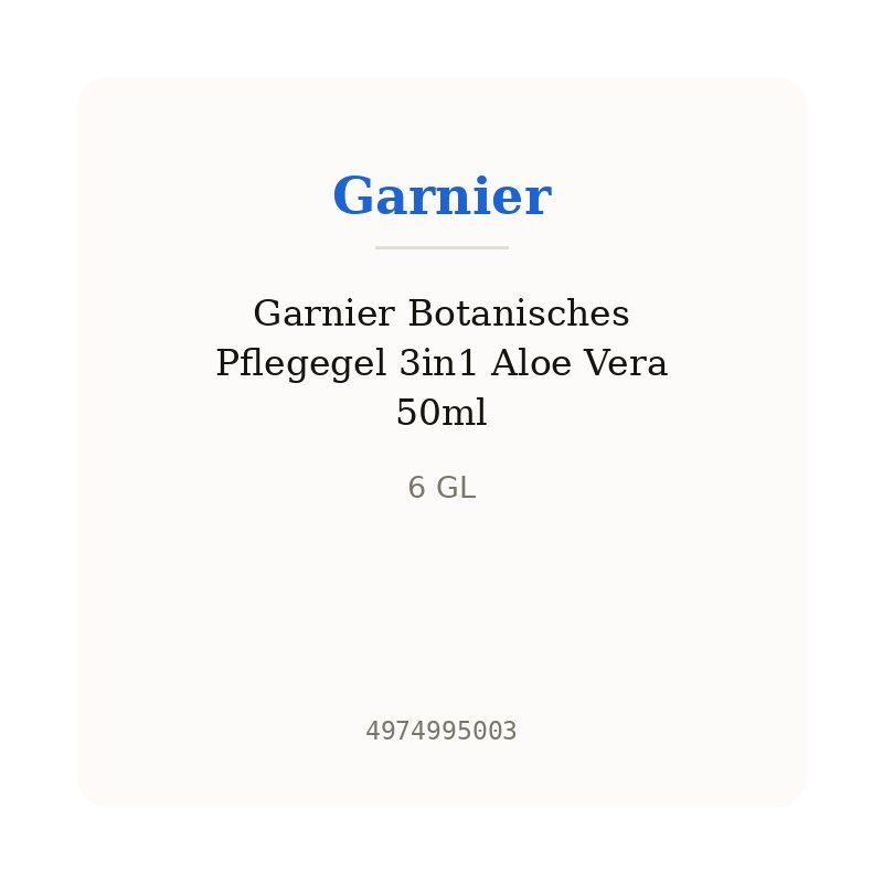 Garnier Botanisches Pflegegel 3in1 Aloe Vera 50ml