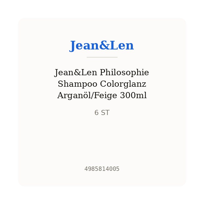 Jean&Len Philosophie Shampoo Colorglanz Arganöl/Feige 300ml