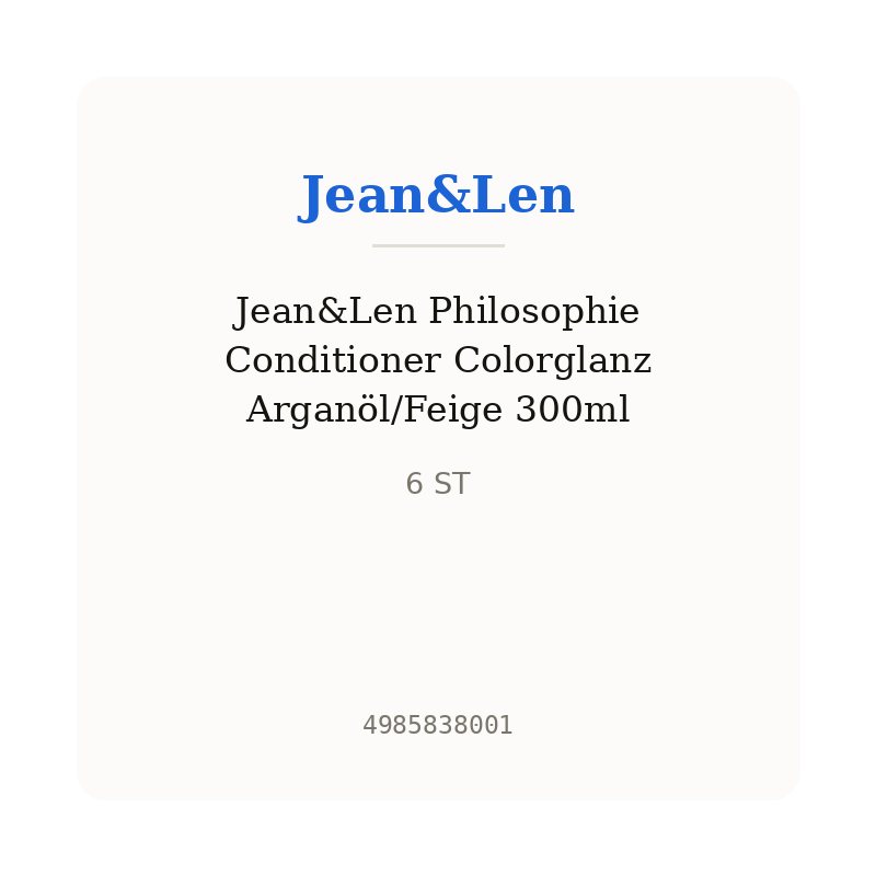 Jean&Len Philosophie Conditioner Colorglanz Arganöl/Feige 300ml