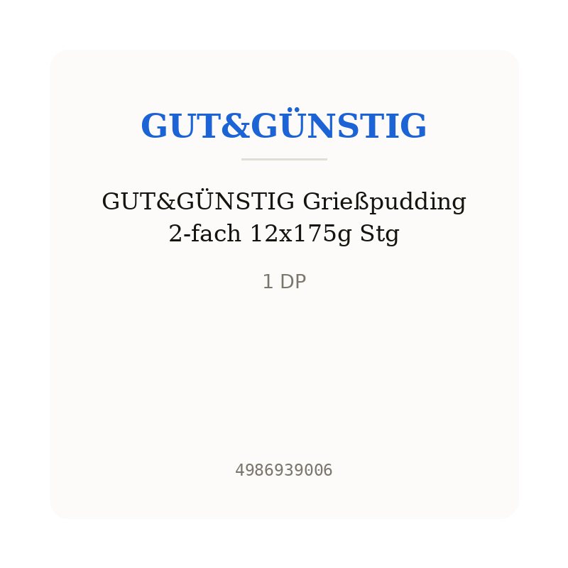 GUT&GÜNSTIG Grießpudding 2-fach 12x175g Stg