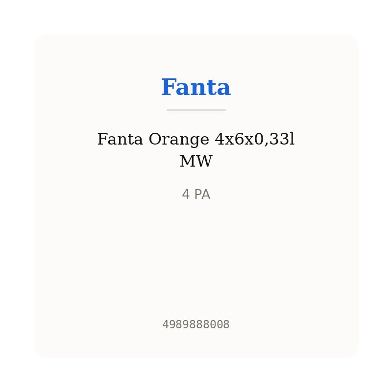 Fanta Orange 4x6x0,33l MW