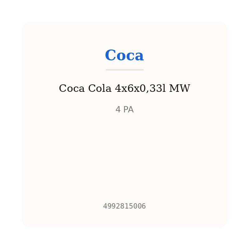Coca Cola 4x6x0,33l MW