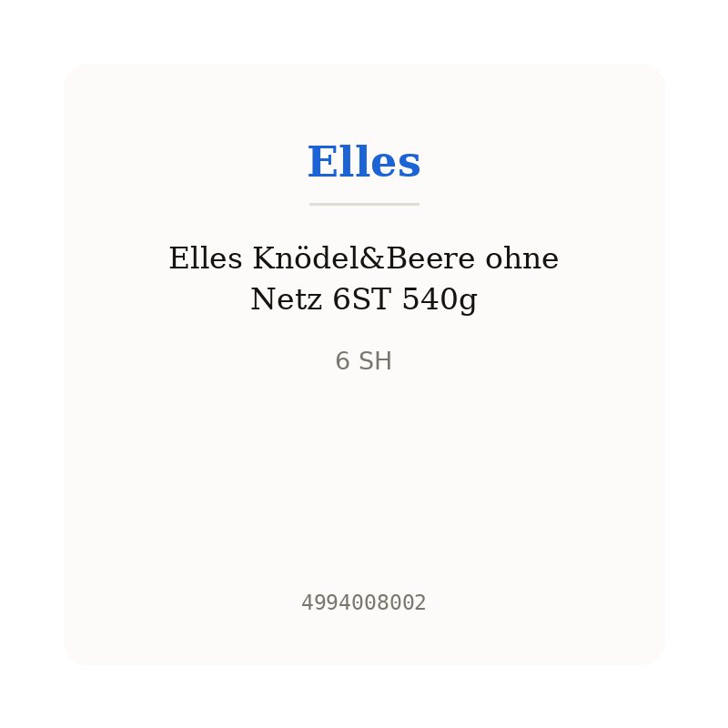 Elles Knödel&Beere ohne Netz 6ST 540g