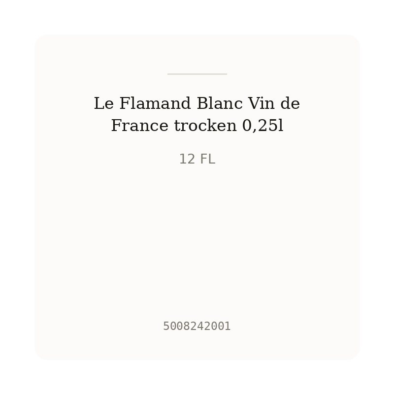 Le Flamand Blanc Vin de France trocken 0,25l