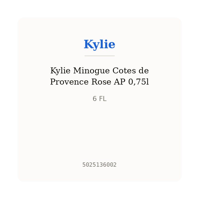 Kylie Minogue Cotes de Provence Rose AP 0,75l