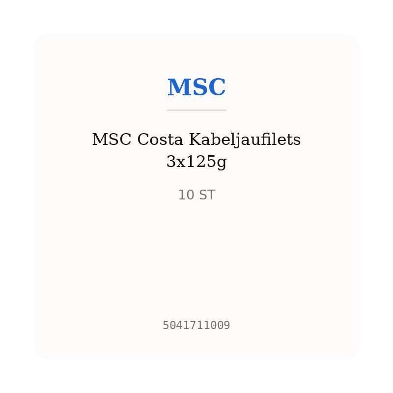 MSC Costa Kabeljaufilets 3x125g