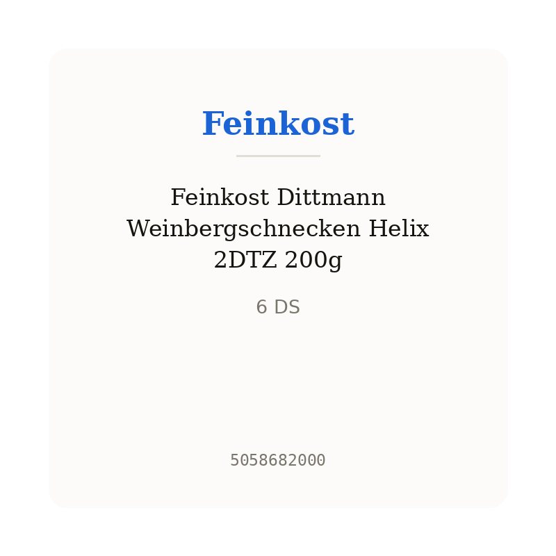 Feinkost Dittmann Weinbergschnecken Helix 2DTZ 200g