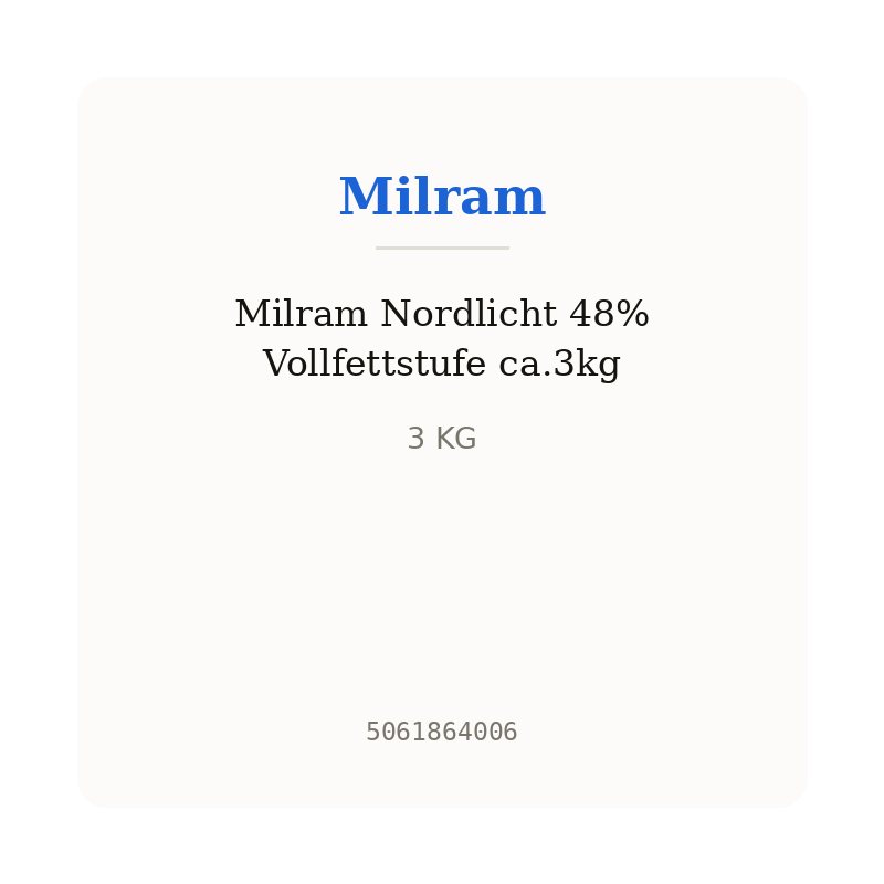 Milram Nordlicht 48% Vollfettstufe ca.3kg