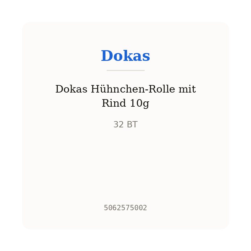 Dokas Hühnchen-Rolle mit Rind 10g