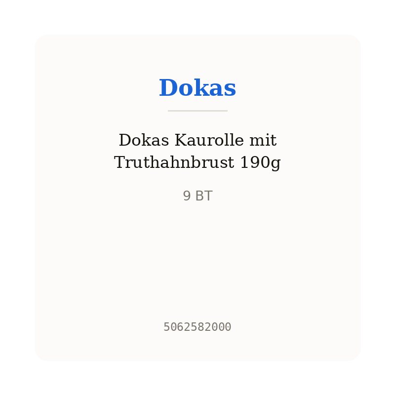 Dokas Kaurolle mit Truthahnbrust 190g