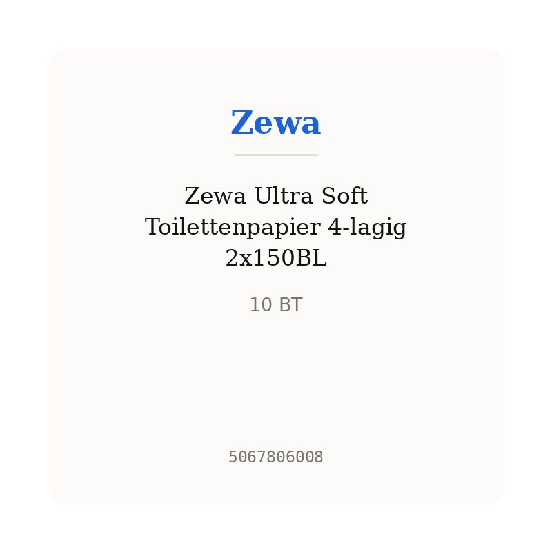 Zewa Ultra Soft Toilettenpapier 4-lagig 2x150BL