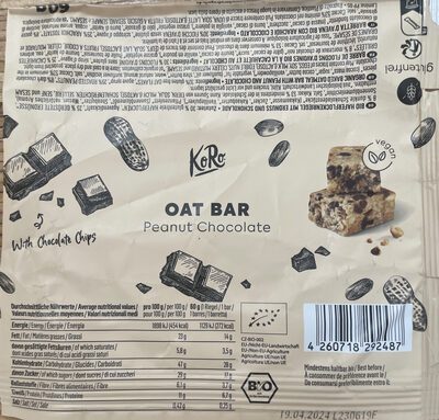 Bio Koro Oat Bar Erdnuss Schokolade 60g