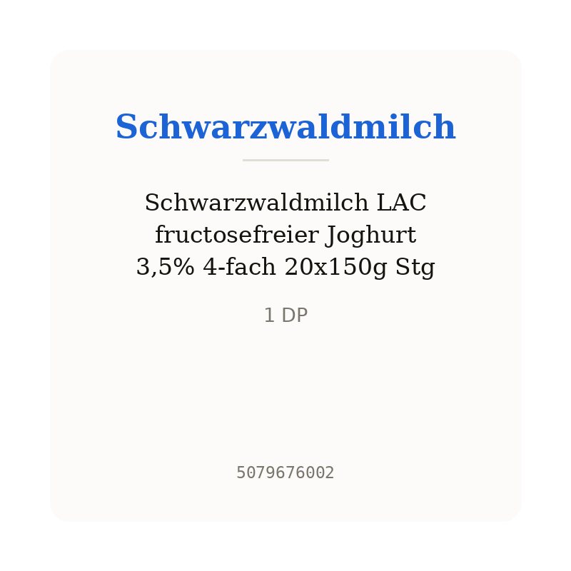 Schwarzwaldmilch LAC fructosefreier Joghurt 3,5% 4-fach 20x150g Stg