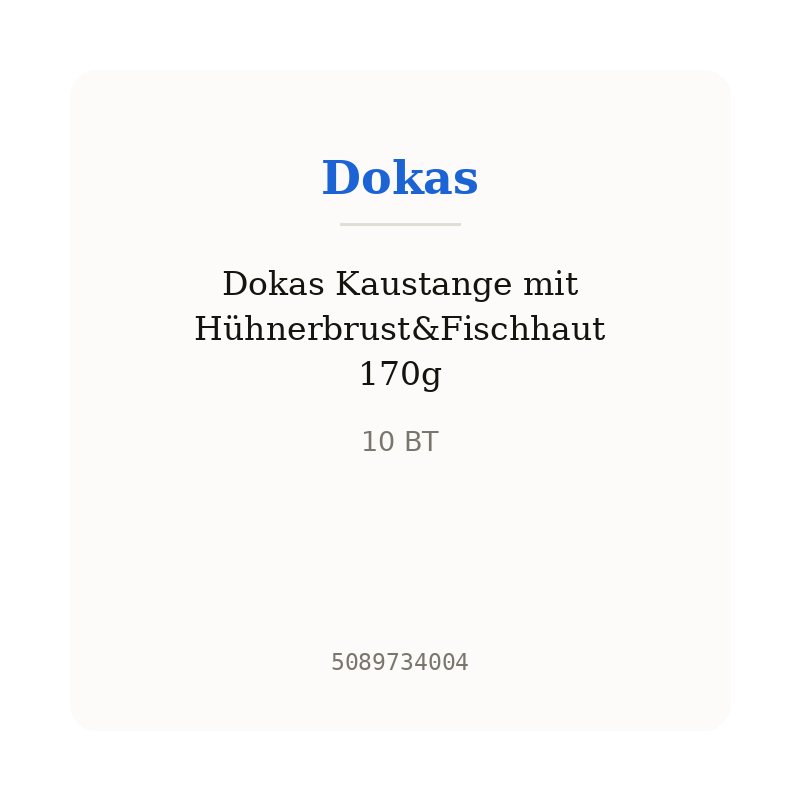 Dokas Kaustange mit Hühnerbrust&Fischhaut 170g