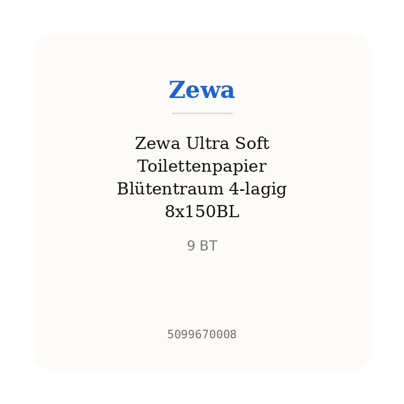 Zewa Ultra Soft Toilettenpapier Blütentraum 4-lagig 8x150BL