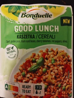 Bonduelle Lunch Bowl Dinkel+Gartenerbsen+Schwarzaugenbohnen+Kirschtomaten+rote Paprika+Oliven 250g