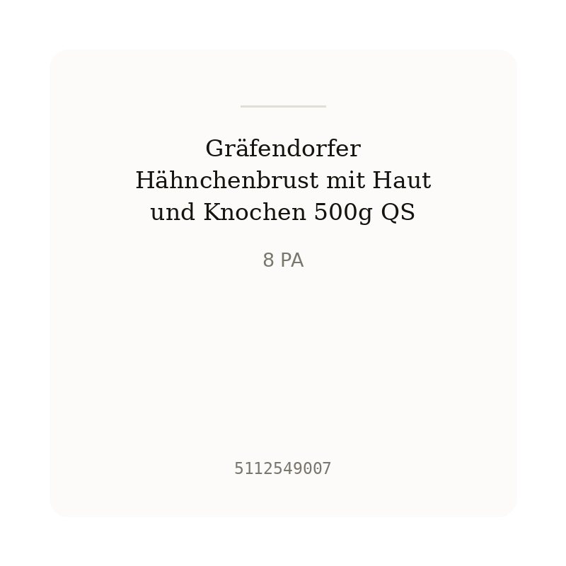 Gräfendorfer Hähnchenbrust mit Haut und Knochen 500g QS