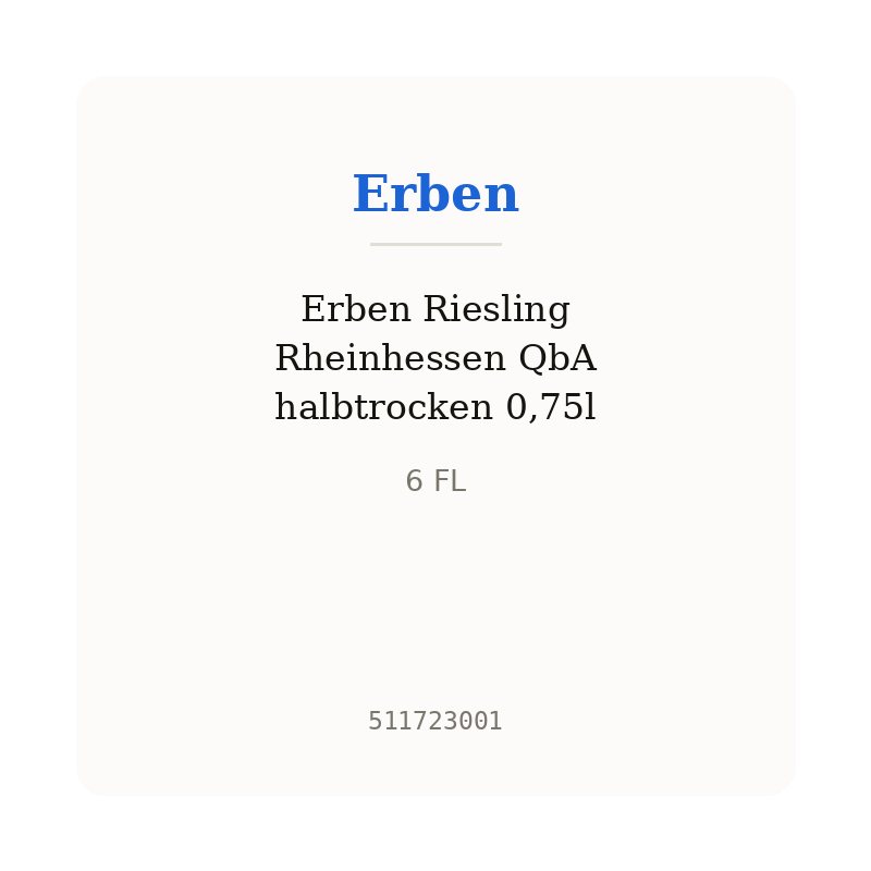 Erben Riesling Rheinhessen QbA halbtrocken 0,75l