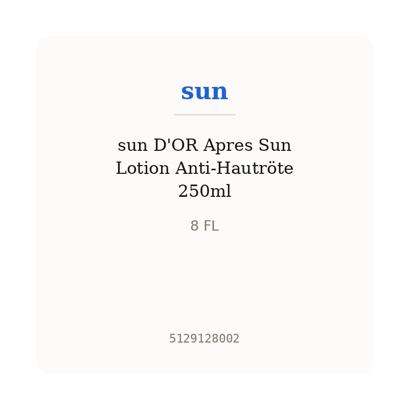 sun D'OR Apres Sun Lotion Anti-Hautröte 250ml