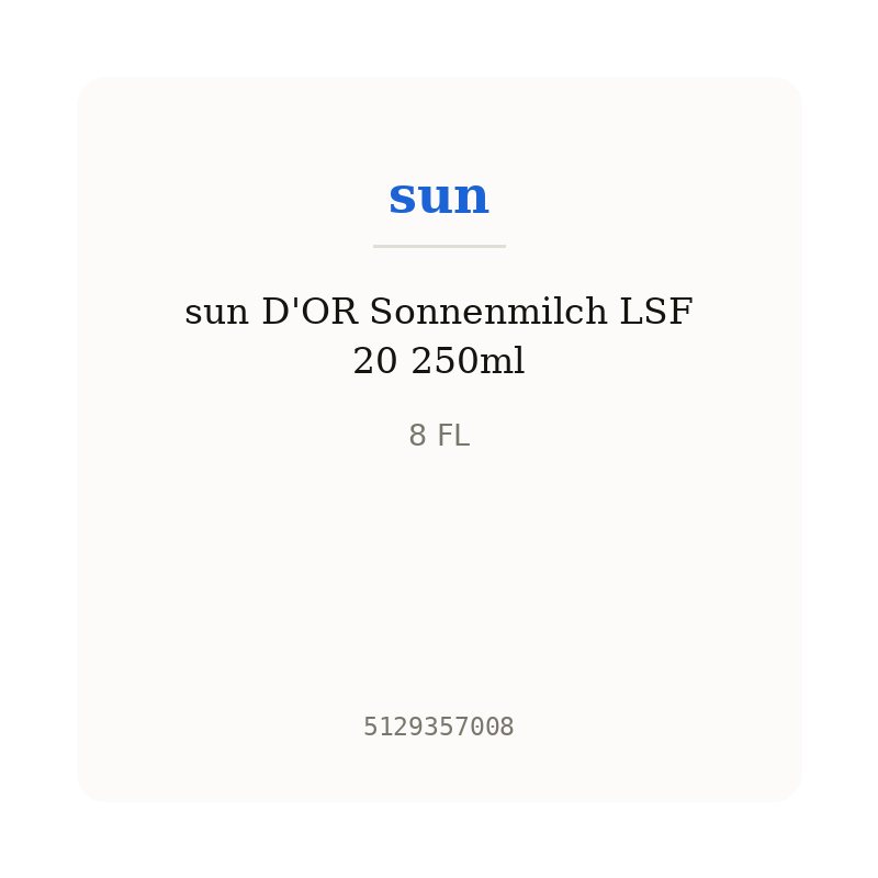 sun D'OR Sonnenmilch LSF 20 250ml