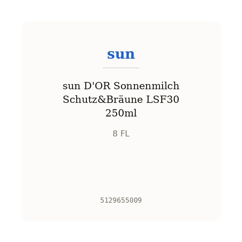 sun D'OR Sonnenmilch Schutz&Bräune LSF30 250ml