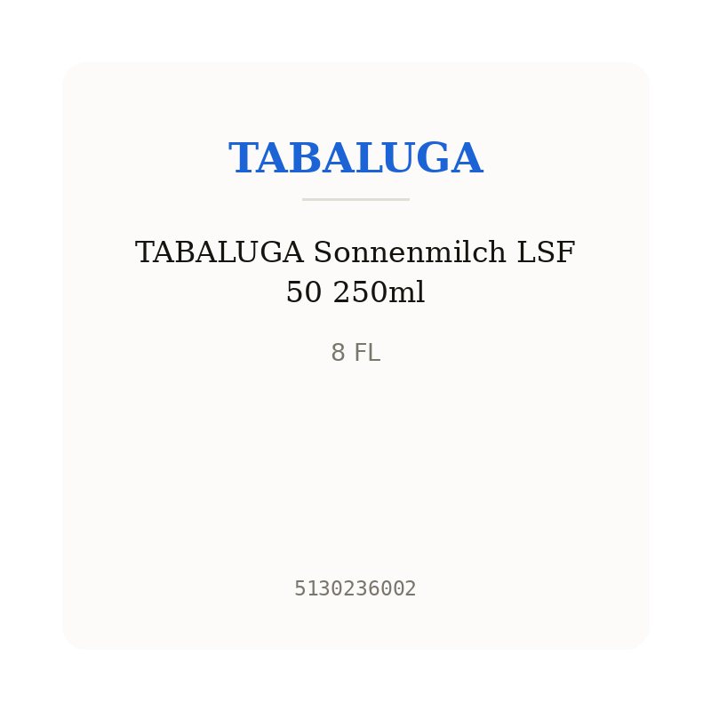 TABALUGA Sonnenmilch LSF 50 250ml
