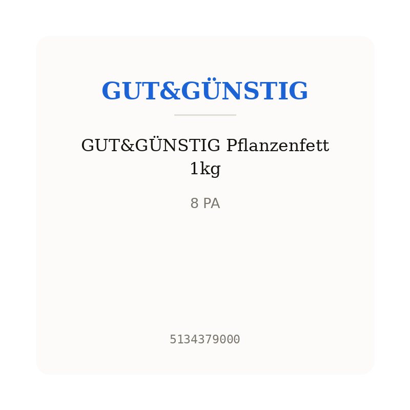 GUT&GÜNSTIG Pflanzenfett 1kg