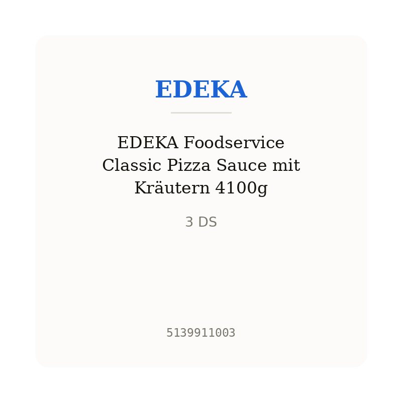 EDEKA Foodservice Classic Pizza Sauce mit Kräutern 4100g