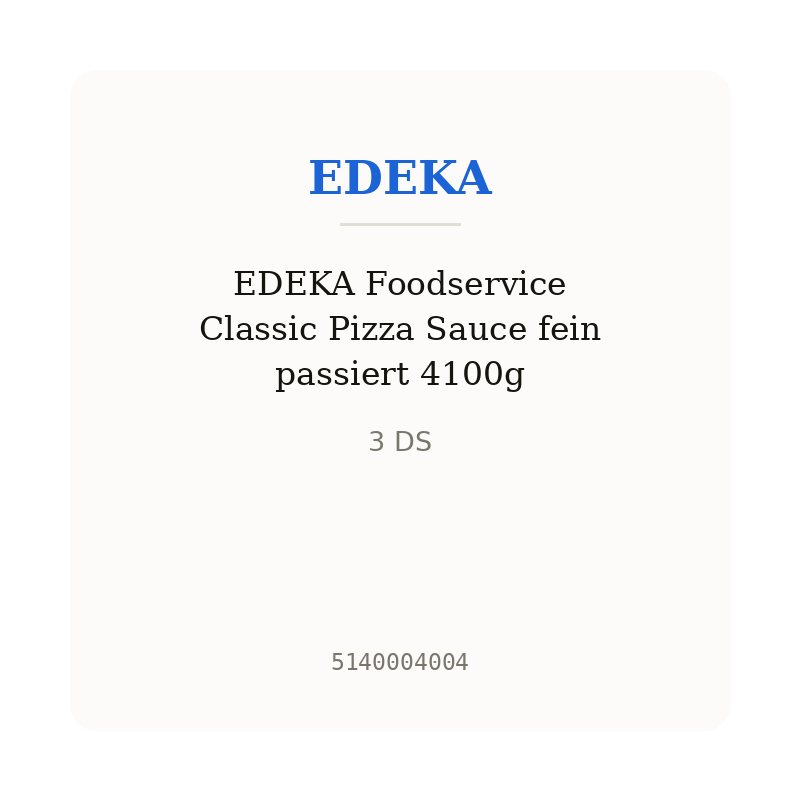 EDEKA Foodservice Classic Pizza Sauce fein passiert 4100g