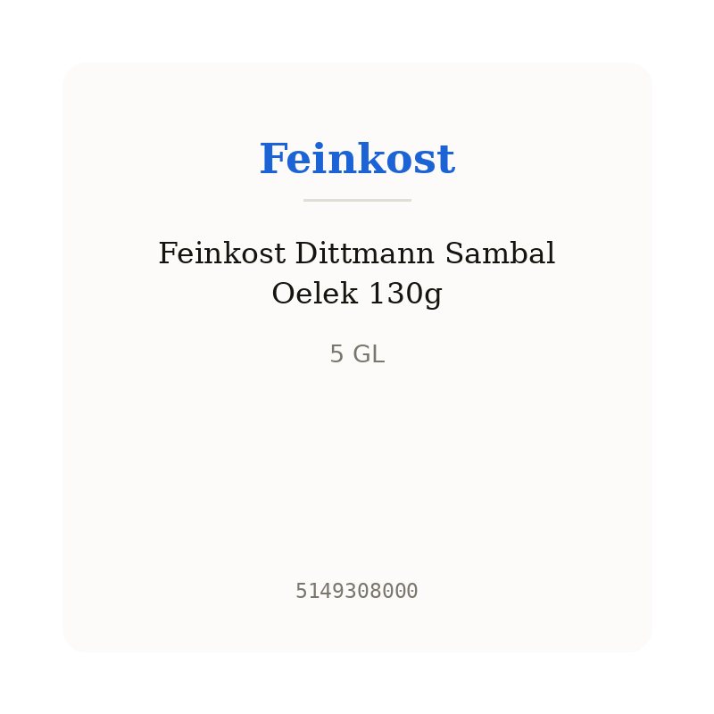 Feinkost Dittmann Sambal Oelek 130g