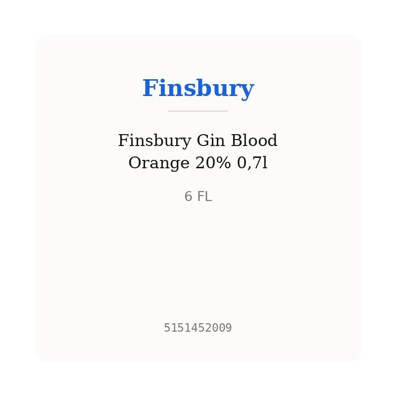 Finsbury Gin Blood Orange 20% 0,7l