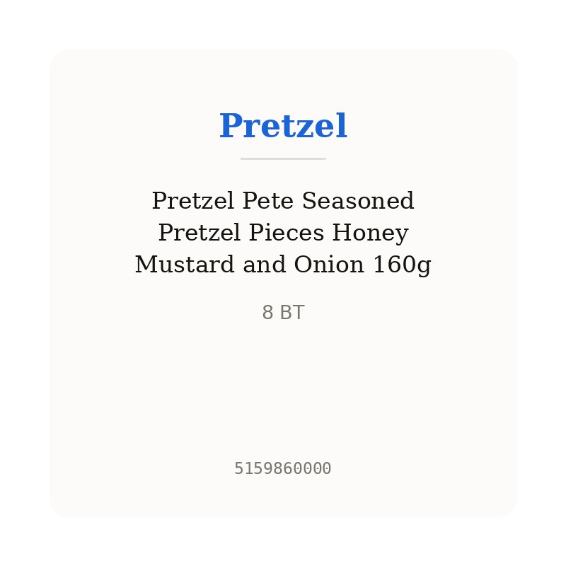 Pretzel Pete Seasoned Pretzel Pieces Honey Mustard and Onion 160g