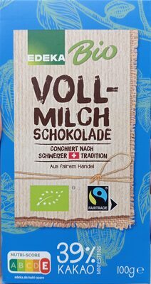 Bio EDEKA Vollmilchschokolade 39% Fairtrade 100g