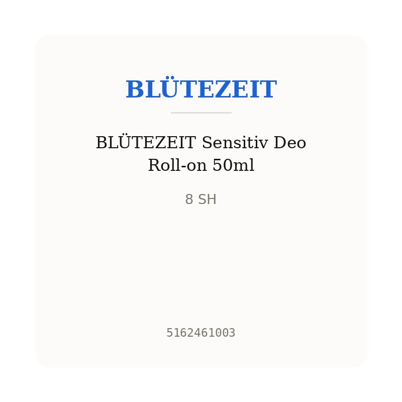 BLÜTEZEIT Sensitiv Deo Roll-on 50ml