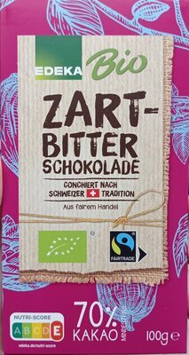 Bio EDEKA Zartbitterschokolade 70% Fairtrade 100g