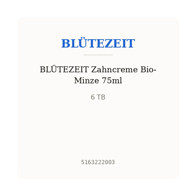 BLÜTEZEIT Zahncreme Bio-Minze 75ml