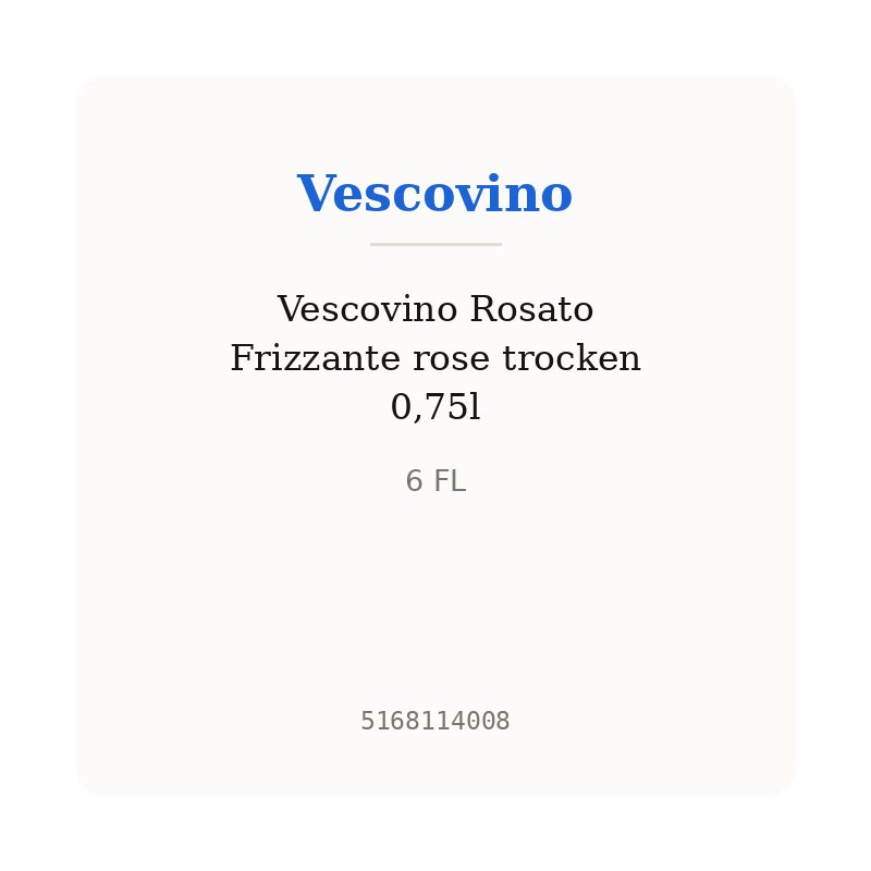 Vescovino Rosato Frizzante rose trocken 0,75l