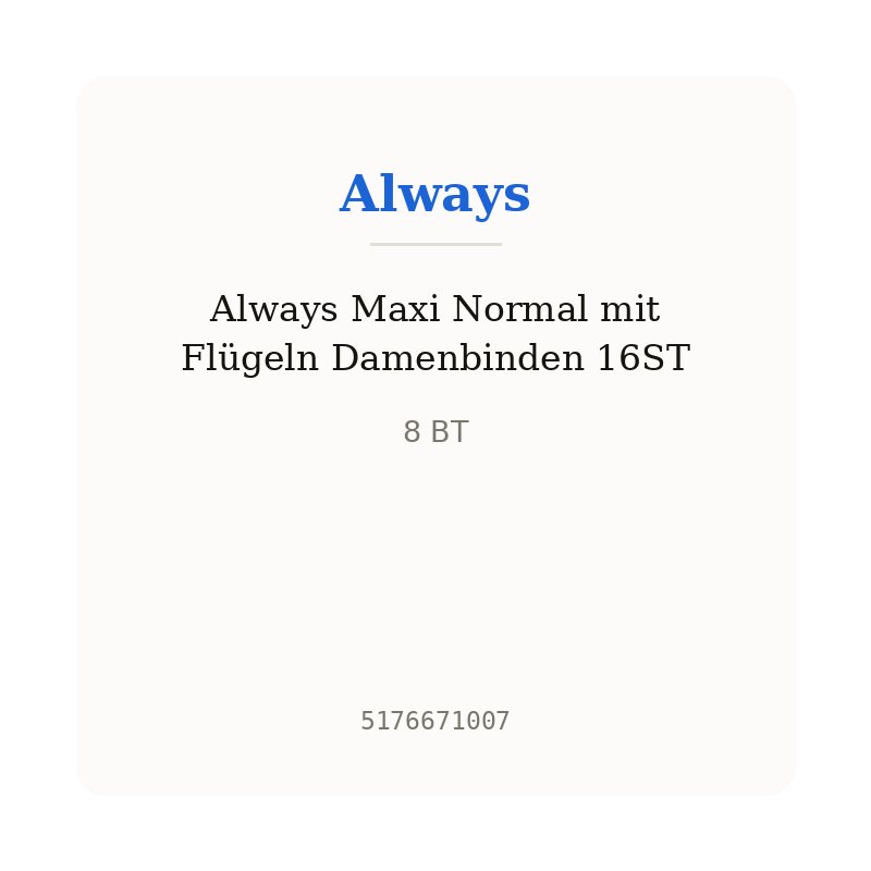 Always Maxi Normal mit Flügeln Damenbinden 16ST
